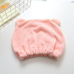 Cartoon Bear Hair Drying Cap Soft Quick Dry Hair Cap For Girls Women