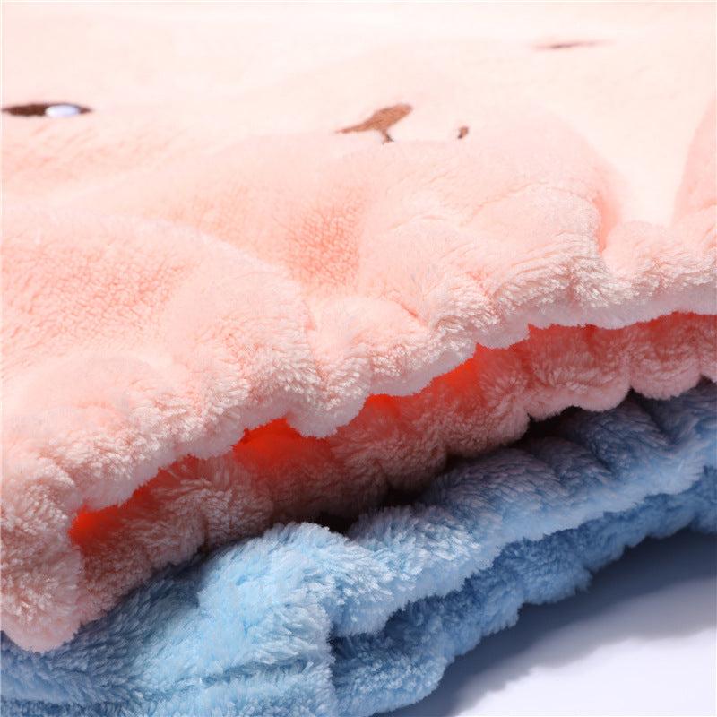 Cartoon Bear Hair Drying Cap Soft Quick Dry Hair Cap For Girls Women