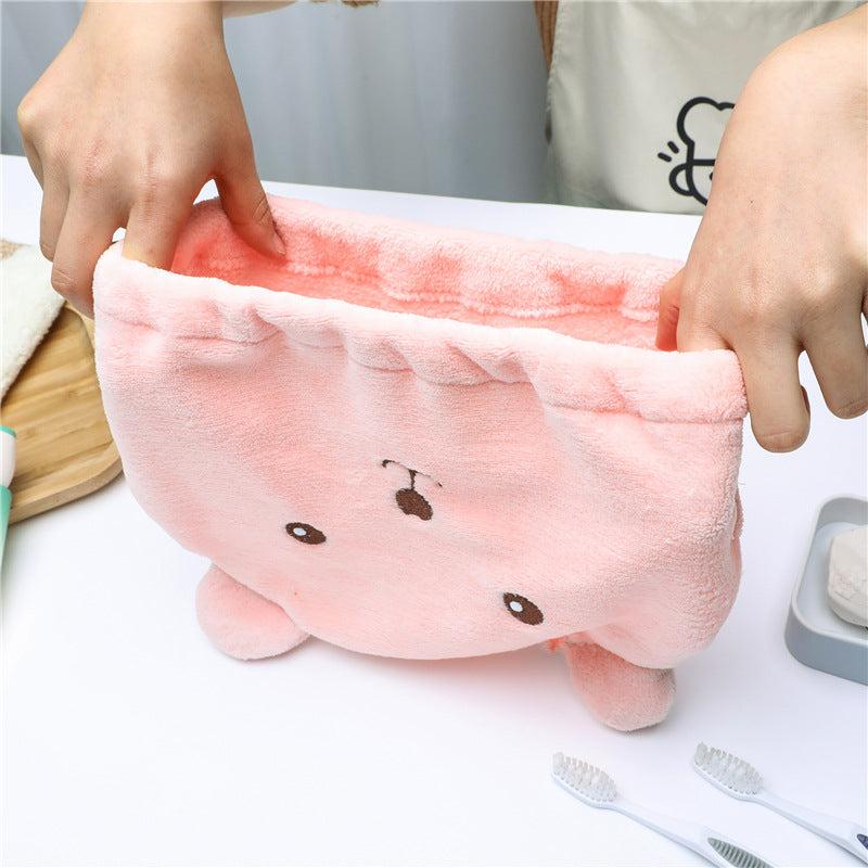 Cartoon Bear Hair Drying Cap Soft Quick Dry Hair Cap For Girls Women