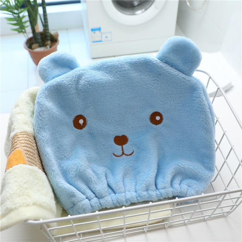 Cartoon Bear Hair Drying Cap Soft Quick Dry Hair Cap For Girls Women