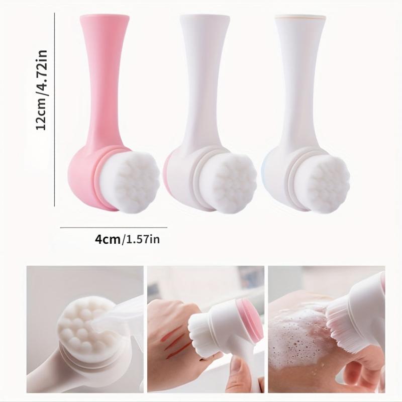 3D Double Sided Face Wash Brush & Silicone Cleansing Brush