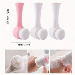 3D Double Sided Face Wash Brush & Silicone Cleansing Brush