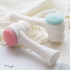 3D Double Sided Face Wash Brush & Silicone Cleansing Brush