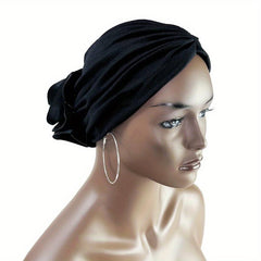 Floral Satin Shower Cap for Women Waterproof Bath Hair Hat