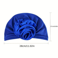 Floral Satin Shower Cap for Women Waterproof Bath Hair Hat