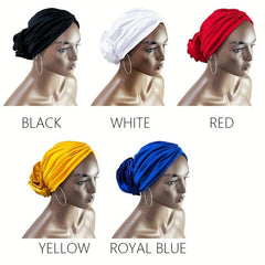 Floral Satin Shower Cap for Women Waterproof Bath Hair Hat