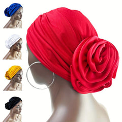 Floral Satin Shower Cap for Women Waterproof Bath Hair Hat