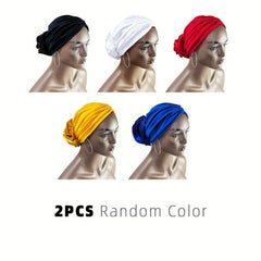 Floral Satin Shower Cap for Women Waterproof Bath Hair Hat