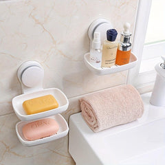 Double Suction Cup Soap Holder No Drill