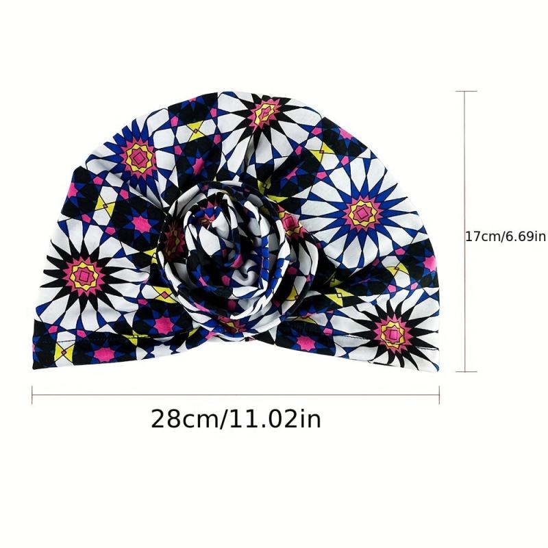 Flower Print Shower Cap Waterproof Hair Hat for Women - Spa Salon Use