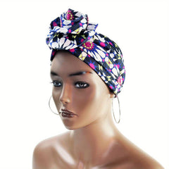 Flower Print Shower Cap Waterproof Hair Hat for Women - Spa Salon Use