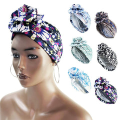 Flower Print Shower Cap Waterproof Hair Hat for Women - Spa Salon Use