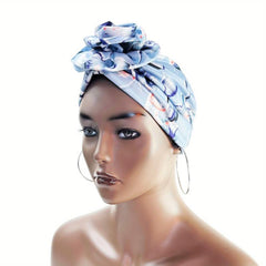 Flower Print Shower Cap Waterproof Hair Hat for Women - Spa Salon Use