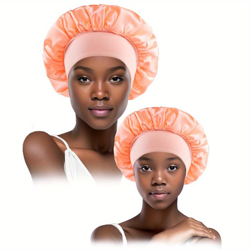 Smooth Satin Hair Cap Set for Curling and Straightening Hair