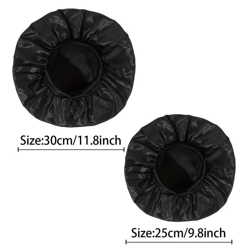 Smooth Satin Hair Cap Set for Curling and Straightening Hair