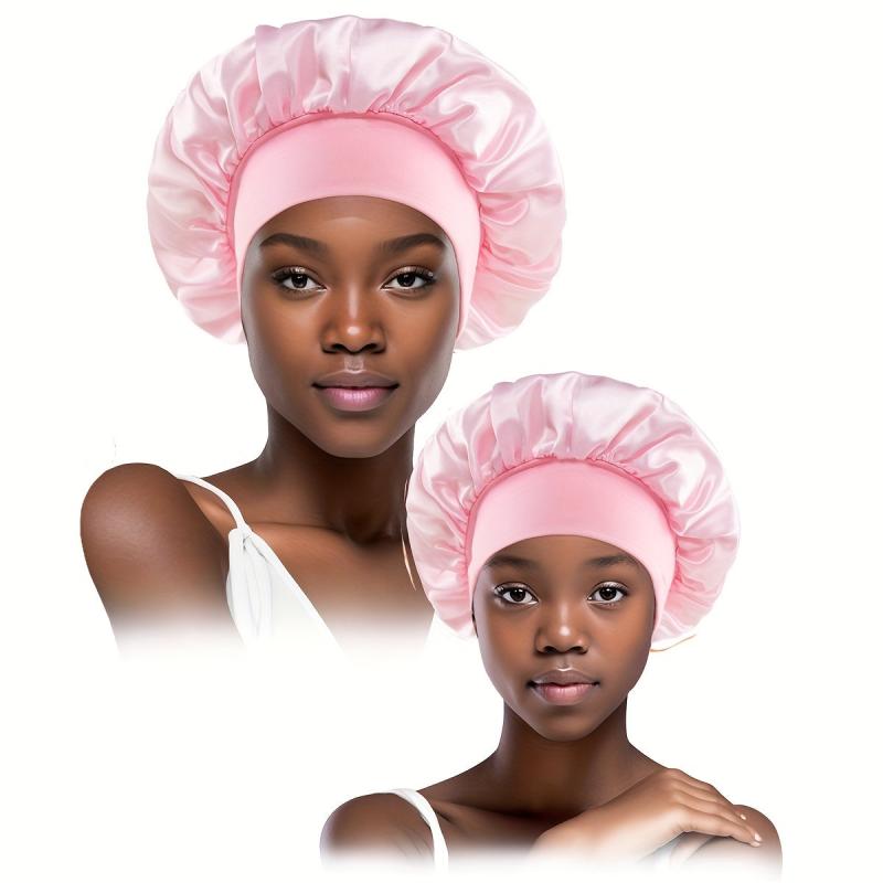 Smooth Satin Hair Cap Set for Curling and Straightening Hair