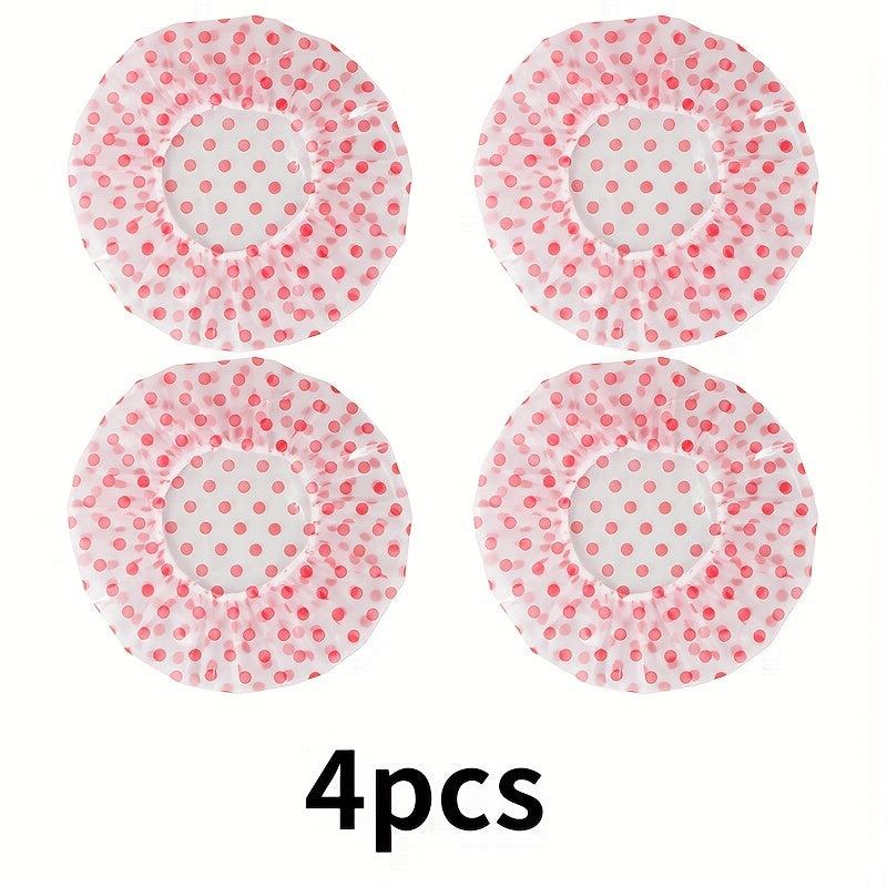 6pcs Printed Bonnet Shower Caps Waterproof Bath Caps for Women Ladies