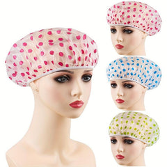 6pcs Printed Bonnet Shower Caps Waterproof Bath Caps for Women Ladies
