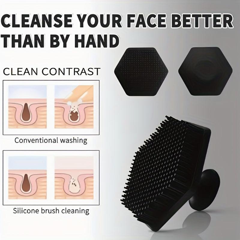 Men's Silicone Face Scrubber Exfoliates Skin