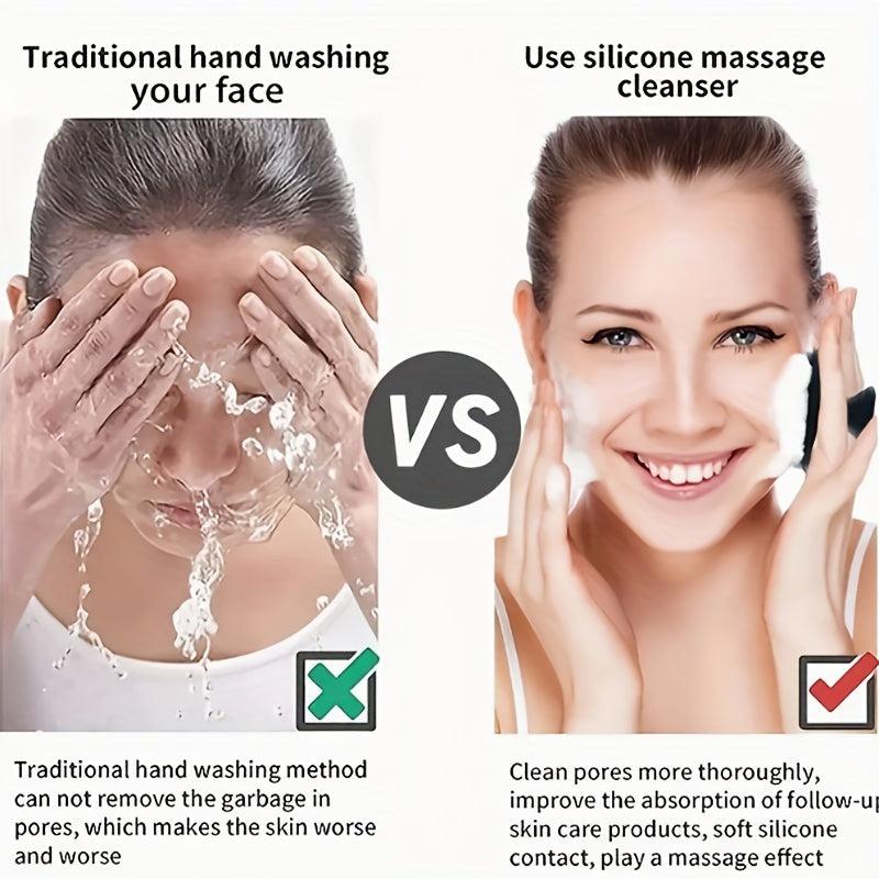 Men's Silicone Face Scrubber Exfoliates Skin
