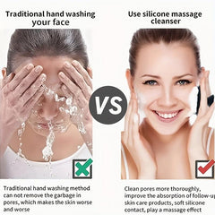 Men's Silicone Face Scrubber Exfoliates Skin