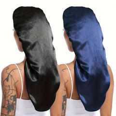 2pcs Long Satin Bonnet Silk Bonnet Hair Bonnet For Sleeping