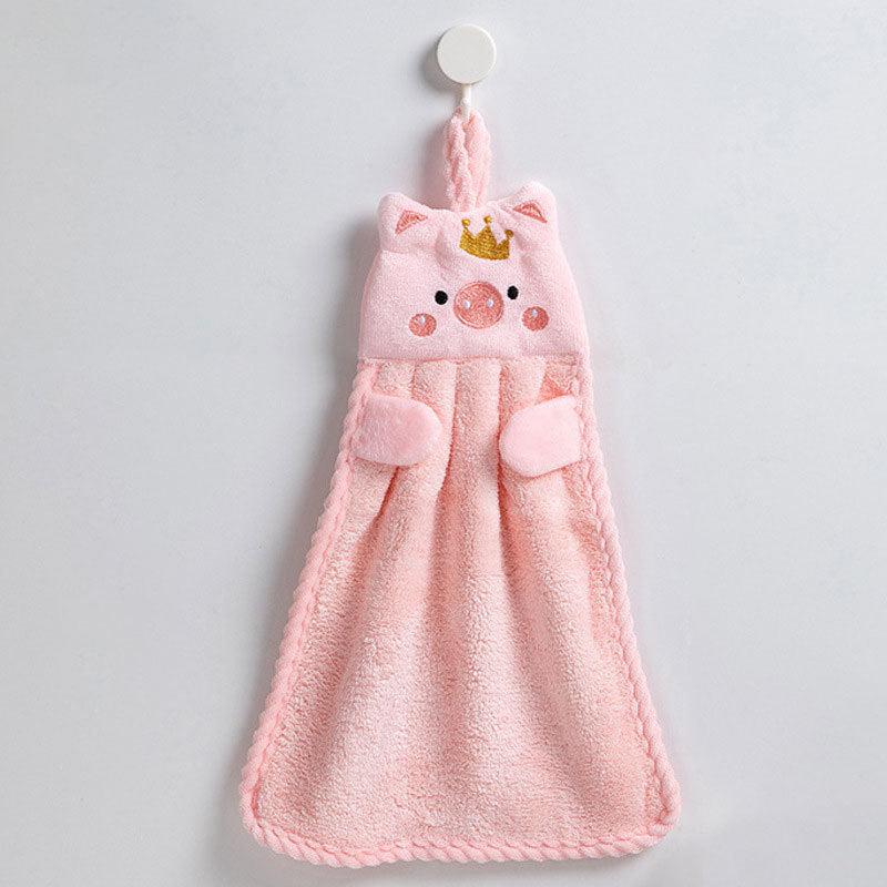4pcs Microfiber Hand Towels Little Pig Towel Absorbent Kitchen & Bathroom Towel