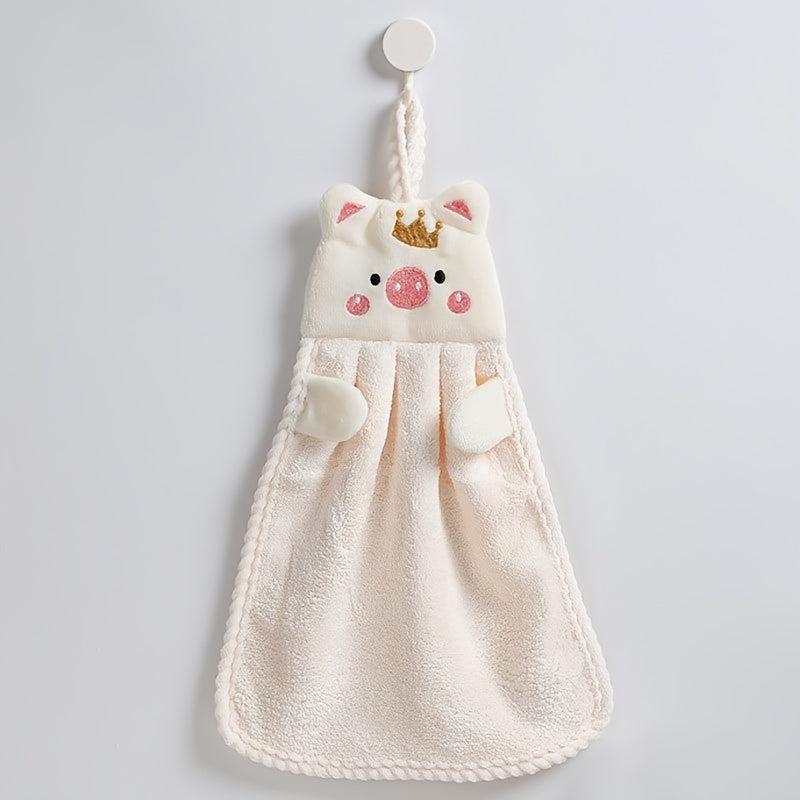 4pcs Microfiber Hand Towels Little Pig Towel Absorbent Kitchen & Bathroom Towel