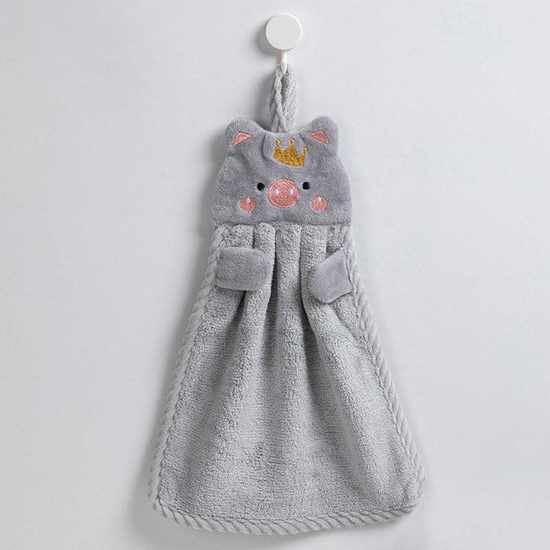 4pcs Microfiber Hand Towels Little Pig Towel Absorbent Kitchen & Bathroom Towel