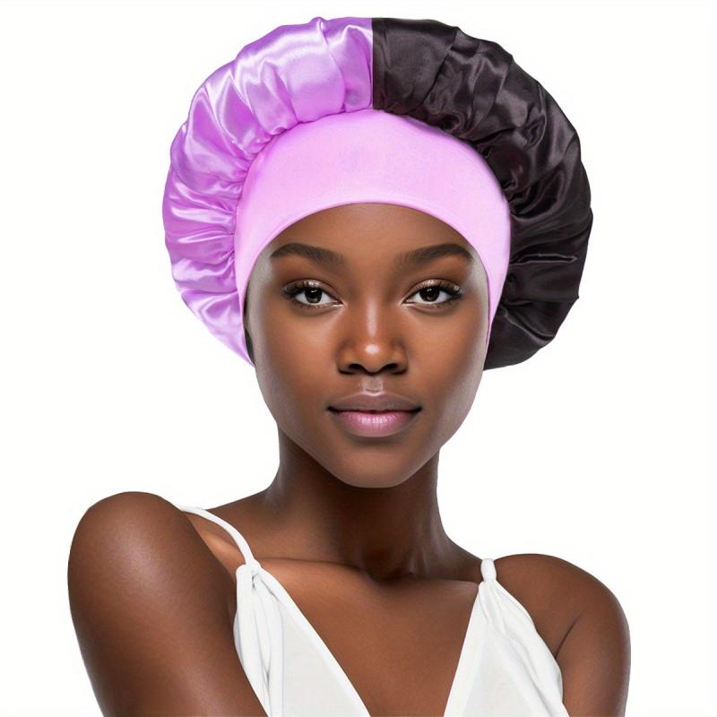 Two Tone Satin Bonnet for Women Braids Curly Hair