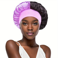 Two Tone Satin Bonnet for Women Braids Curly Hair