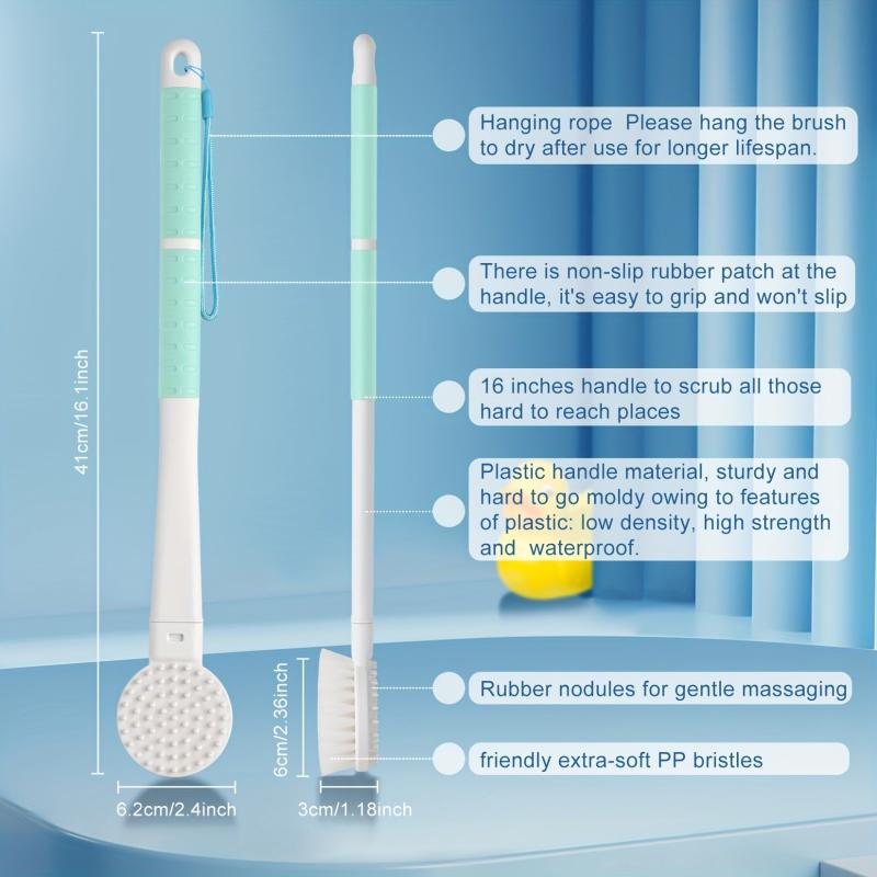Long Handle Bath Sponge Shower Brush Double Sided Back Scrubber