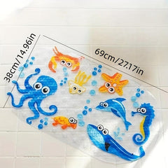 Non Slip Shower Mat with Suction Cups - Easy Dry Anti Slip Bathroom Floor Mat