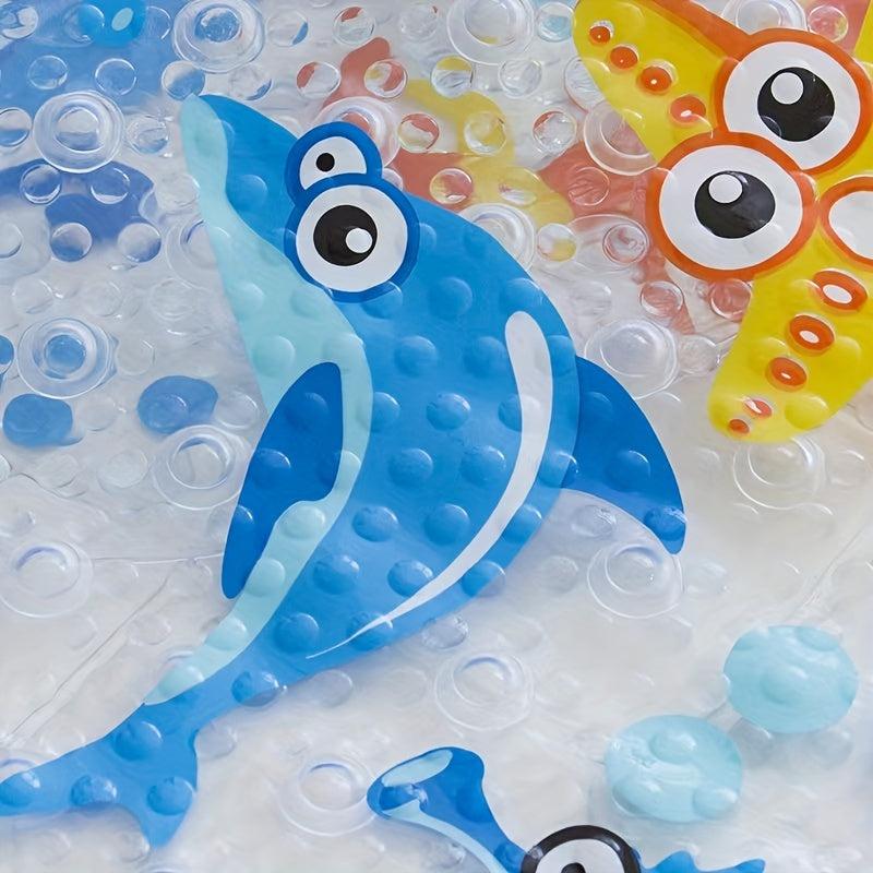 Non Slip Shower Mat with Suction Cups - Easy Dry Anti Slip Bathroom Floor Mat
