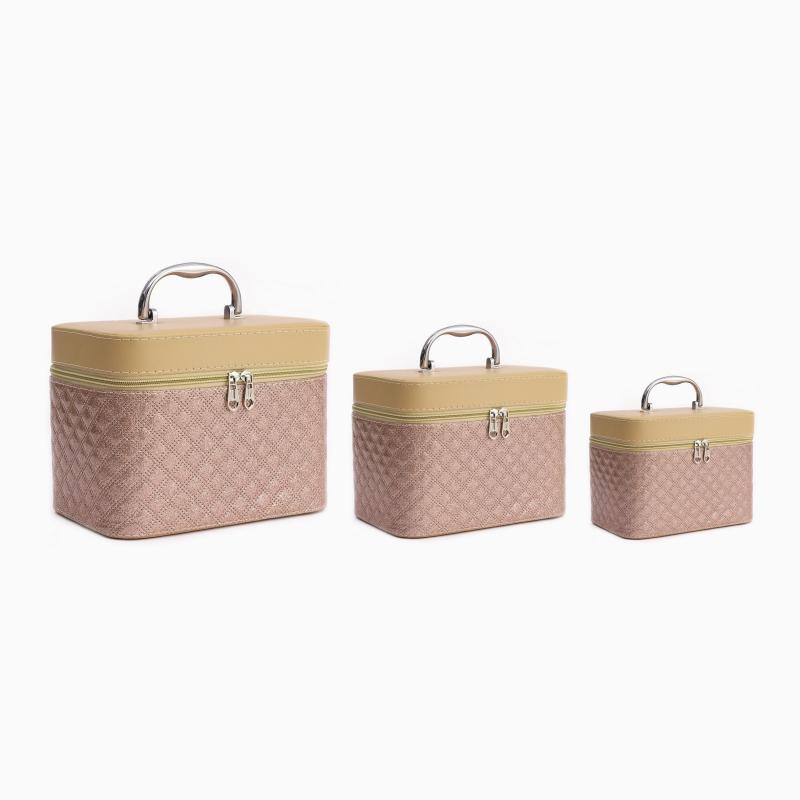 3pcs Makeup Case Set Portable Cosmetic Storage Travel Organizer Large Capacity