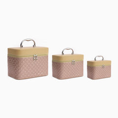 3pcs Makeup Case Set Portable Cosmetic Storage Travel Organizer Large Capacity