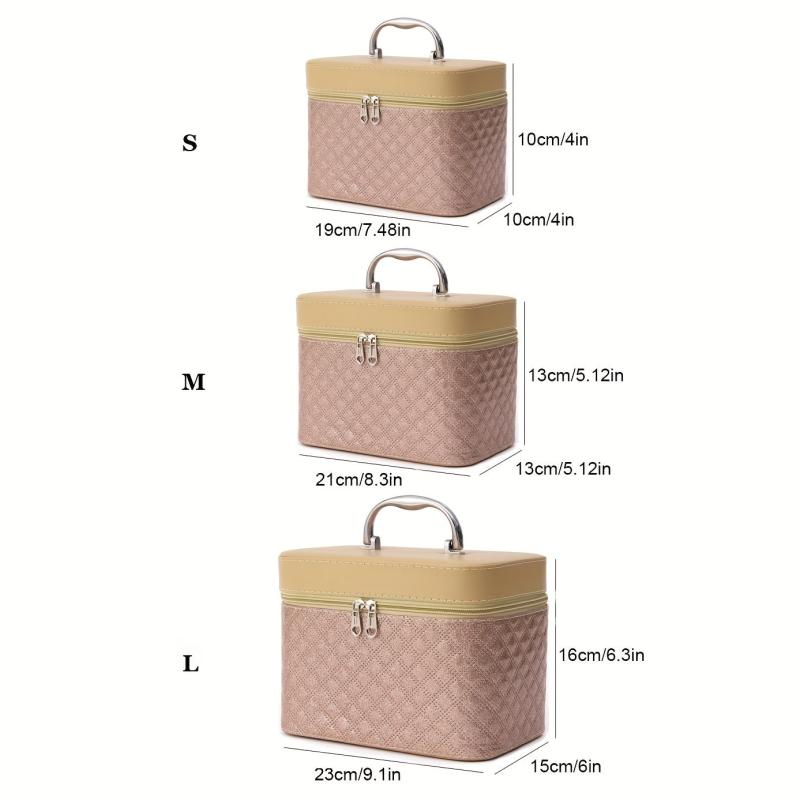 3pcs Makeup Case Set Portable Cosmetic Storage Travel Organizer Large Capacity