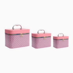 3pcs Makeup Case Set Portable Cosmetic Storage Travel Organizer Large Capacity