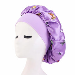 Satin Shower Cap for Women Protects Hair Shea-Infused
