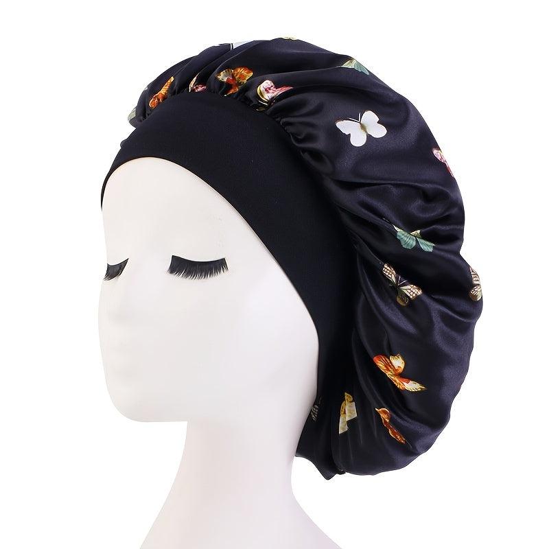 Satin Shower Cap for Women Protects Hair Shea-Infused