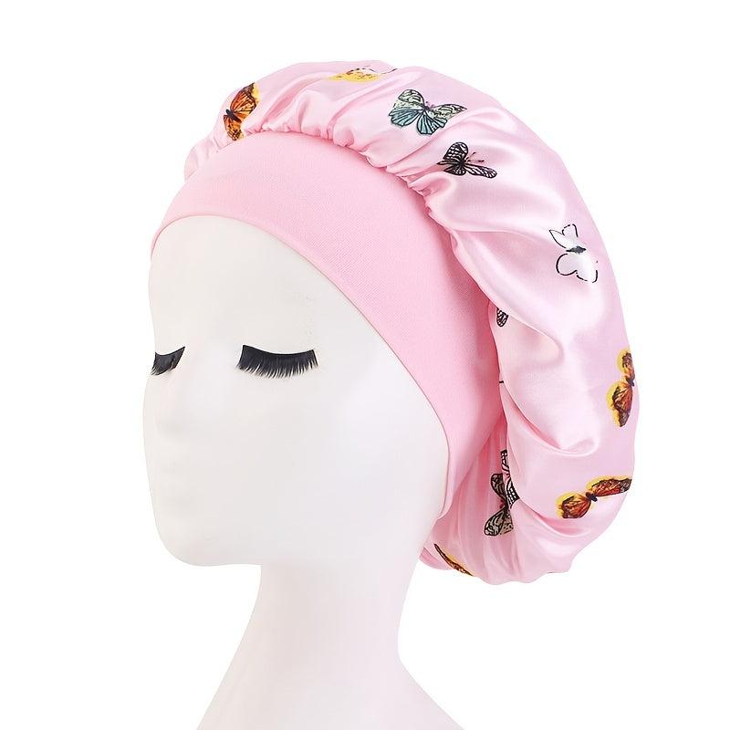 Satin Shower Cap for Women Protects Hair Shea-Infused