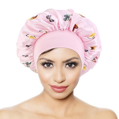 Satin Shower Cap for Women Protects Hair Shea-Infused