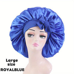Large Satin Bonnet Silk Night Sleeping Cap Long Satin Bonnet With Head Tie Band