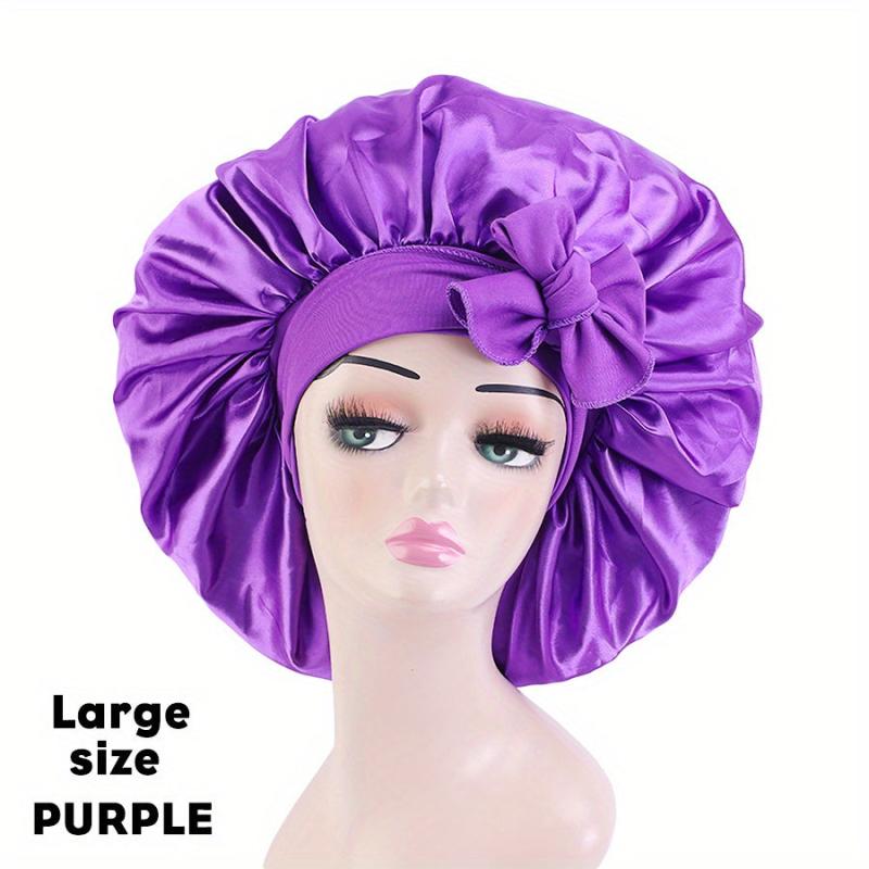Large Satin Bonnet Silk Night Sleeping Cap Long Satin Bonnet With Head Tie Band