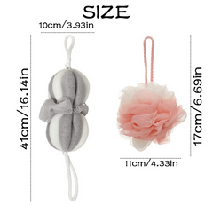 2pcs Stretch Bath Shower Loofah Sponge Body Scrubber Exfoliating Sponge