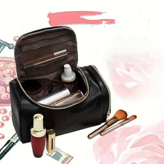 Large Capacity Waterproof Makeup Bag with Handle and Side Pocket