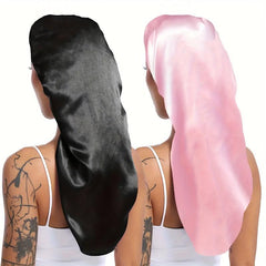 2pcs Long Satin Bonnet for Natural Hair Extra Large Size
