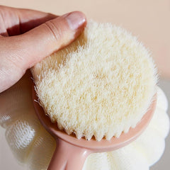 Shower Body Brush With Bristles And Loofah Back Scrubber
