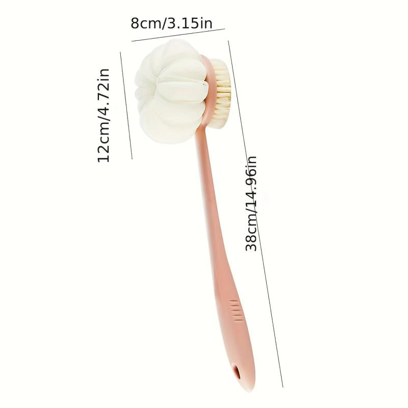 Shower Body Brush With Bristles And Loofah Back Scrubber