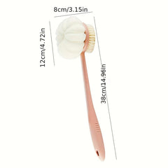 Shower Body Brush With Bristles And Loofah Back Scrubber